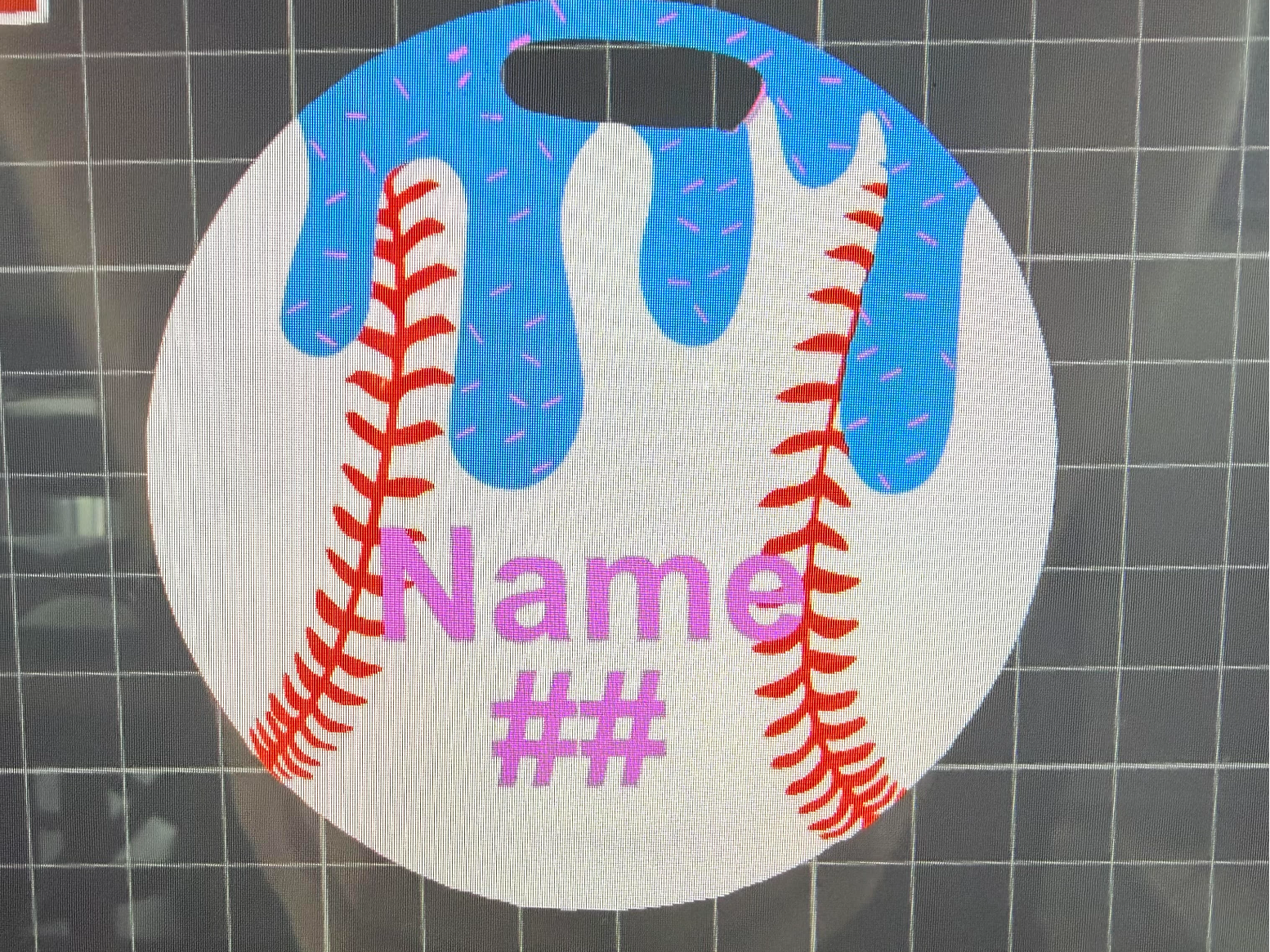 Ice Cream Drip Baseball Bag Tag