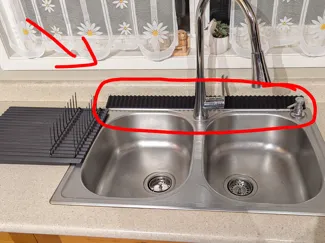 IKEA black dish drying rack sink extender