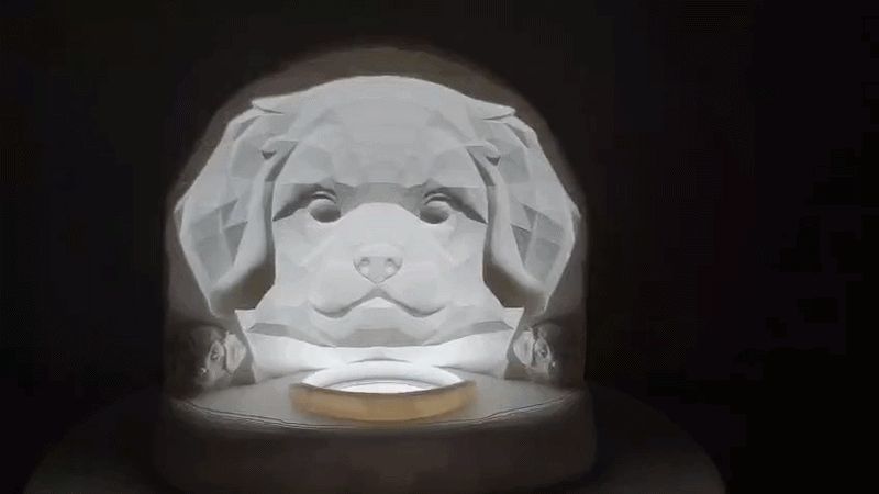 Low Poly Puppy 3D Lamp