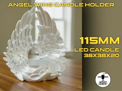 Angel wing candle holder