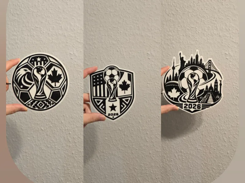 World Cup 2026 Logos in Schwarz und Weiß