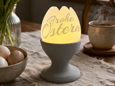 Easter Egg Tealight Holder in Egg Cup - Easter Egg 