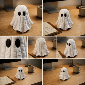Adorno temático: Ghost Under Quilted Blanket – Cute Halloween Decor — vista de referencia 4