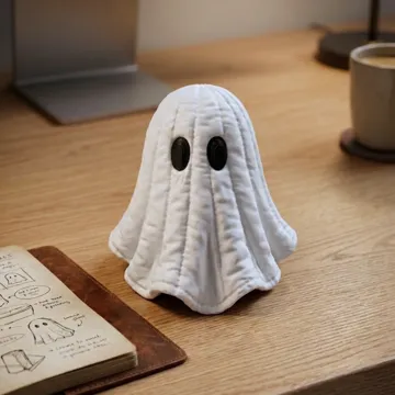 Adorno temático: Ghost Under Quilted Blanket – Cute Halloween Decor — vista de referencia 3
