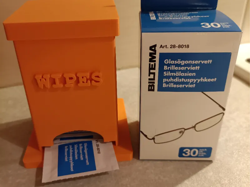 Alcohol wipes dispenser.