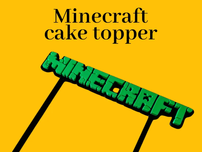 Minecraft Logo Cake Topper
