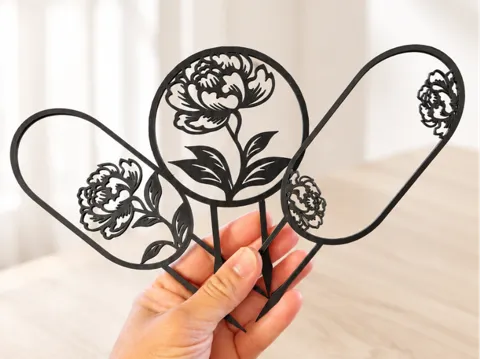 Soporte: Mai Bloom Peony Trellis Trio — referencia de MakerWorld
