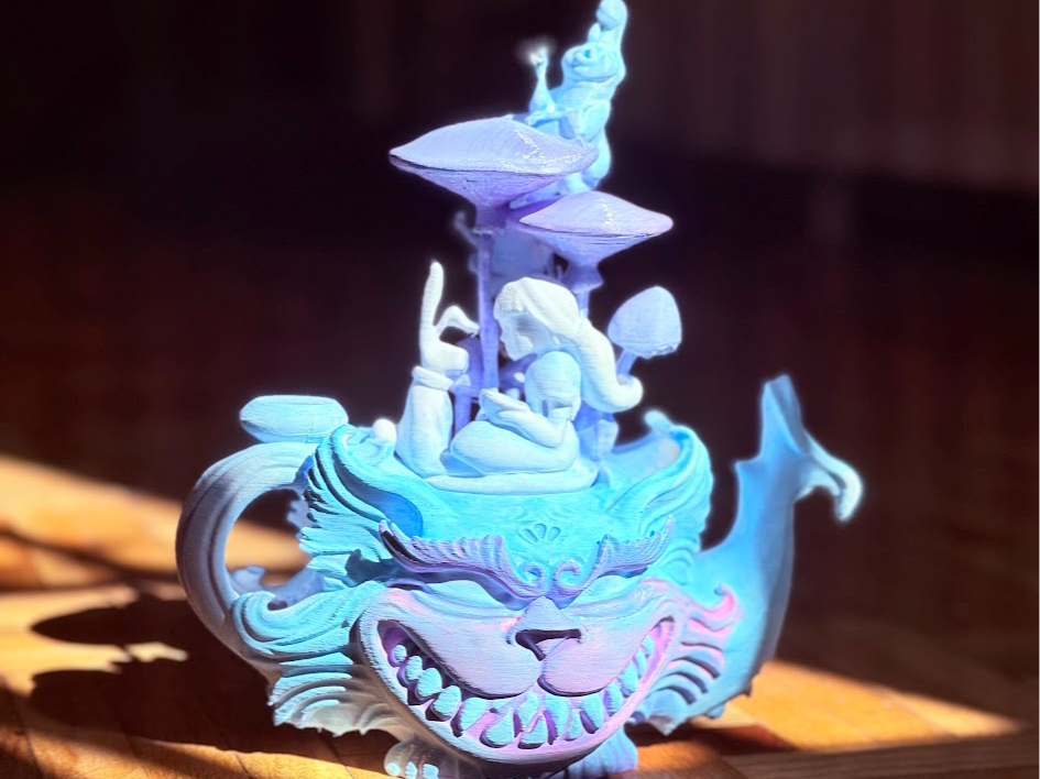 Cheshire Cat Teapot Toy Alice in Wonderland Sculpt