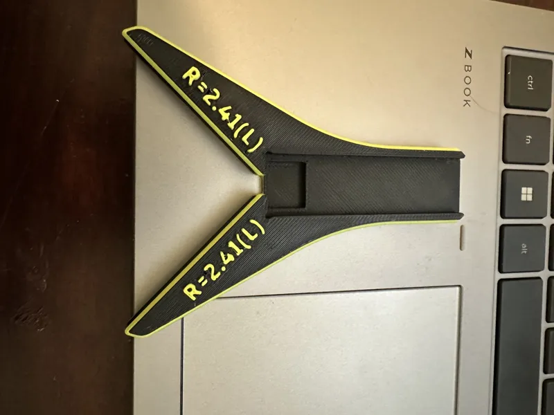 Fillet / Radius Gauge for Calipers - Rasied Text