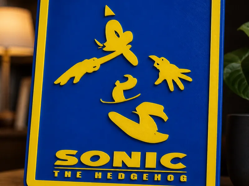 3D Printed Sonic Wall Poster For Wall Decoration !