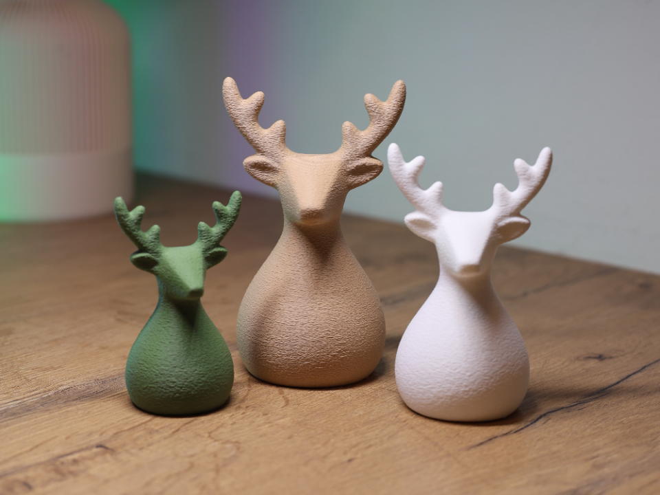 Nordic Fuzzy Deer – Modern 3-Piece Decor Set - 1