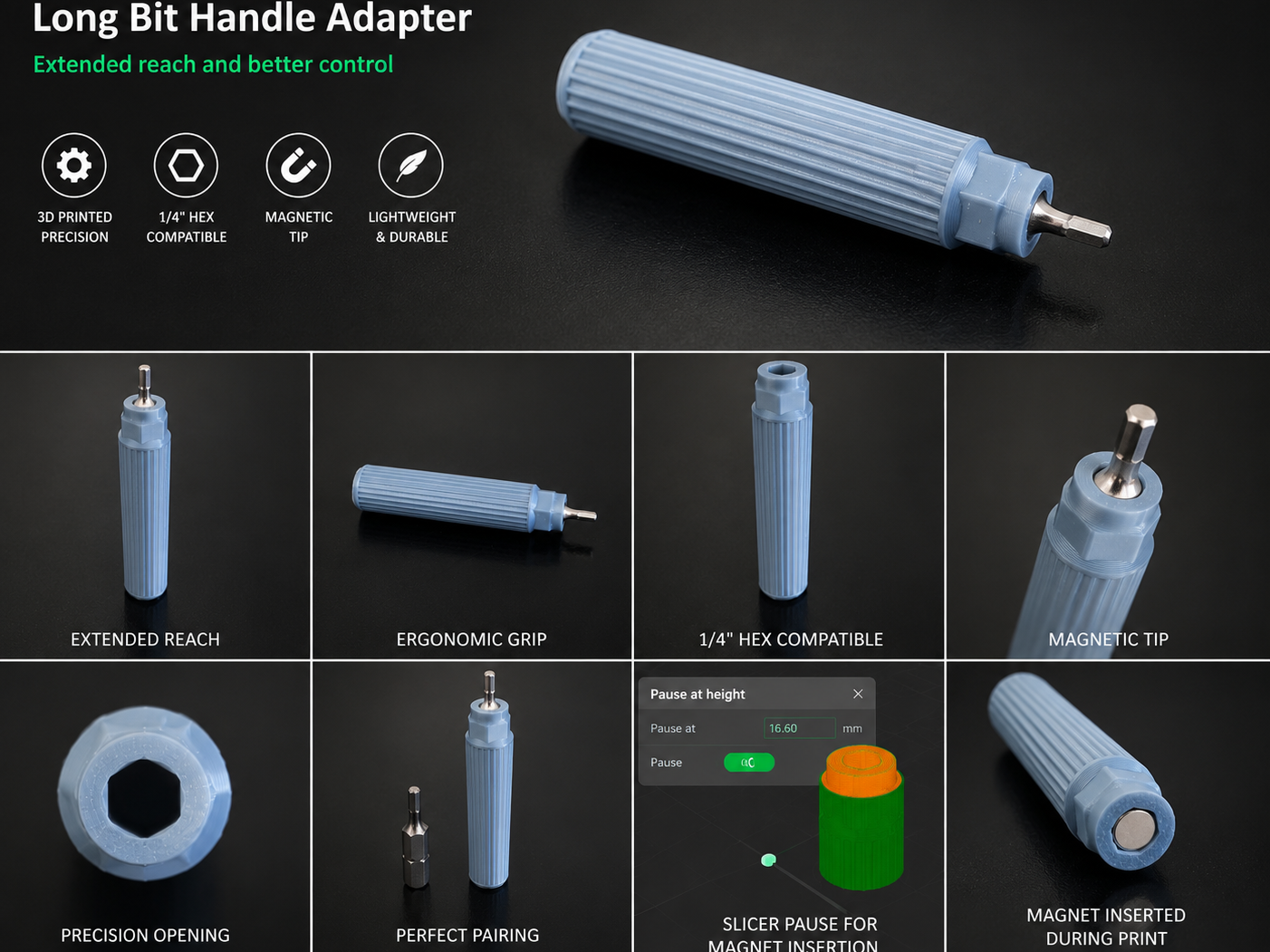 Magnetic Precision Bit Driver | 1/4" Hex Handle