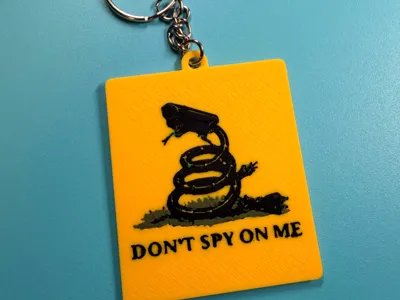 don't spy on me keychain