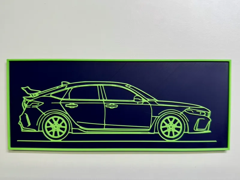 Honda Civic Type R FL5 silhouette with magnets
