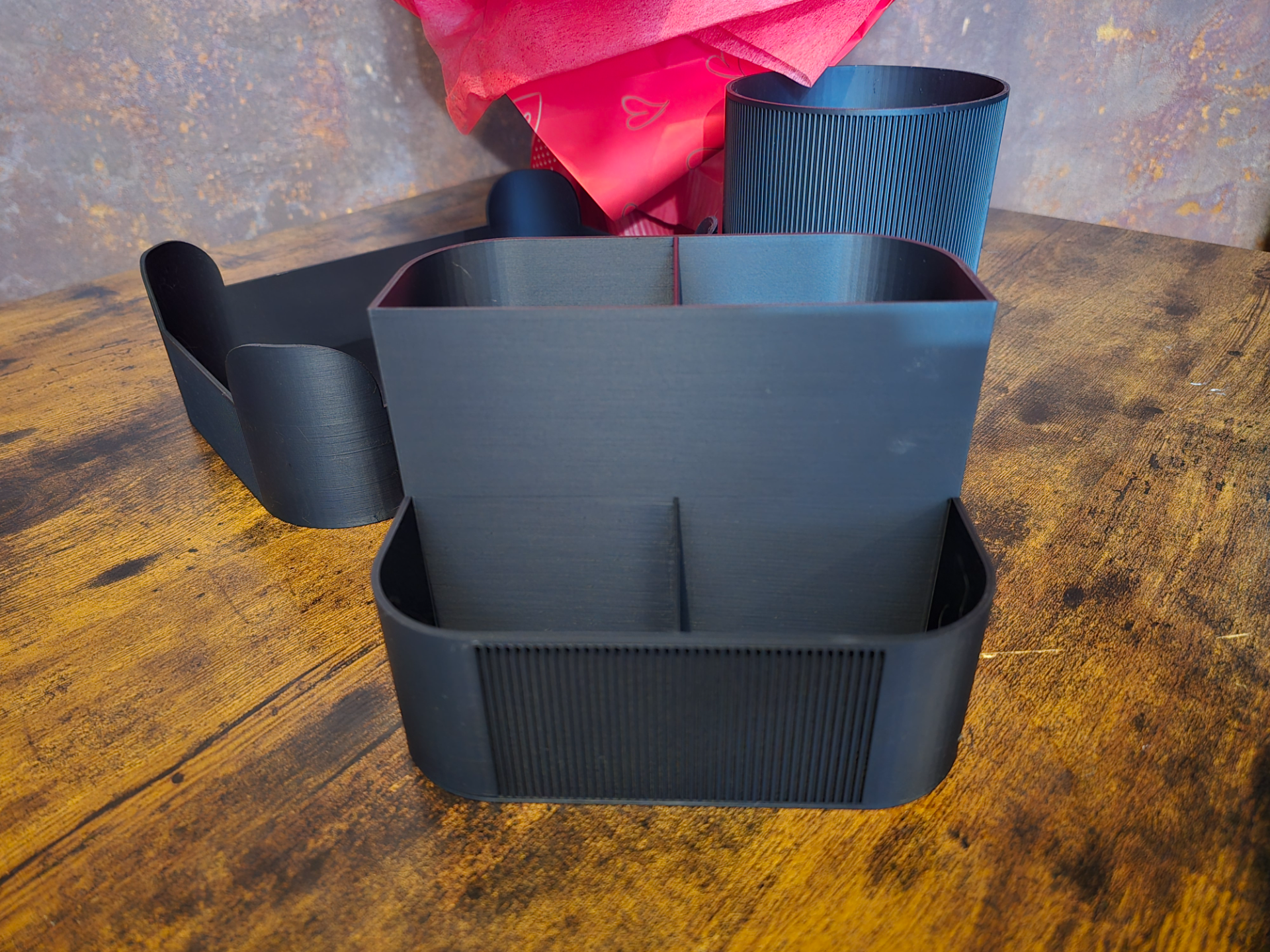 Ribbed Desk Organizer Set - Pen Organizer