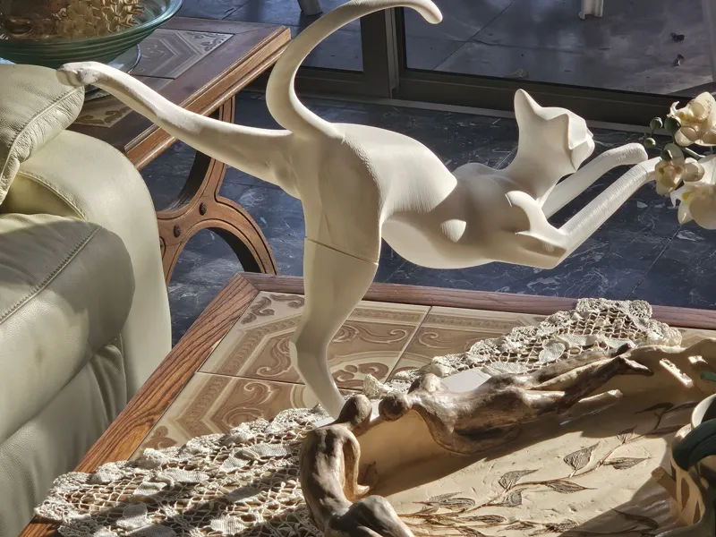 Balanced Cat, XXL statue 70cm+, (single plate!)