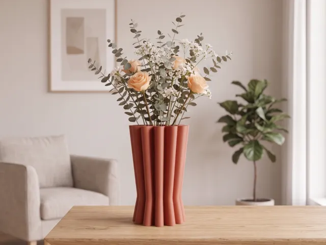 "Vegas" - Minimalist Ribbed Vase