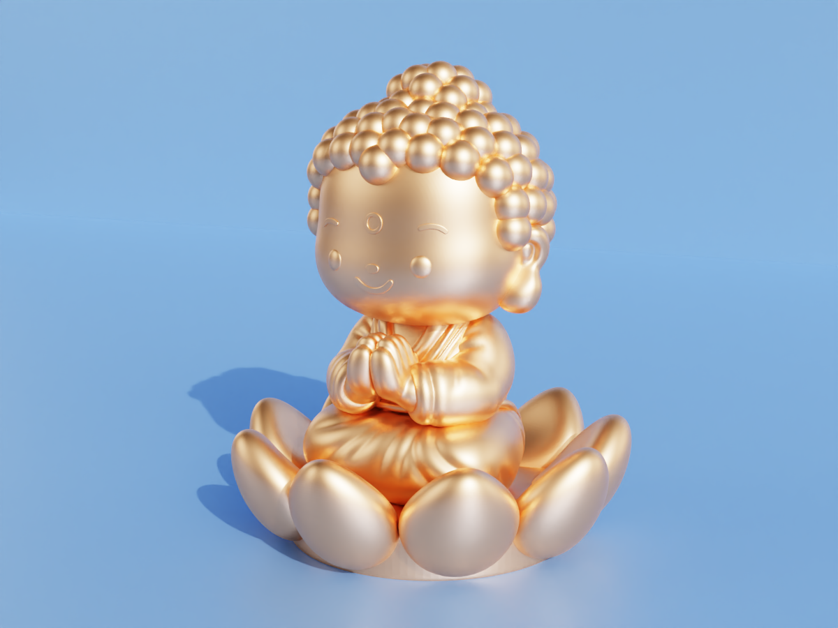 萌萌哒Q版佛像 莲花坐佛佛像