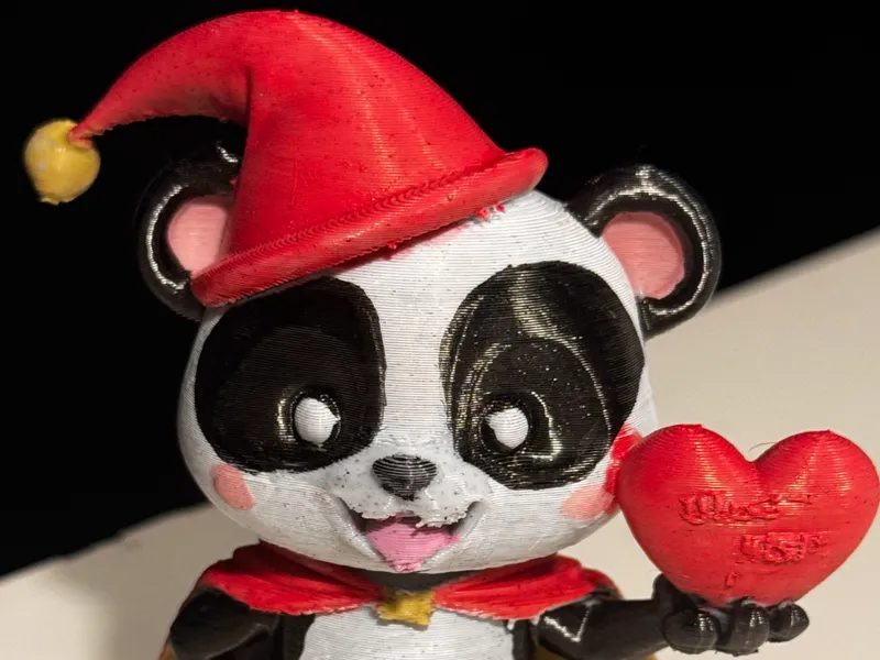 3-D Panda Zauberer mit Herz Figur
