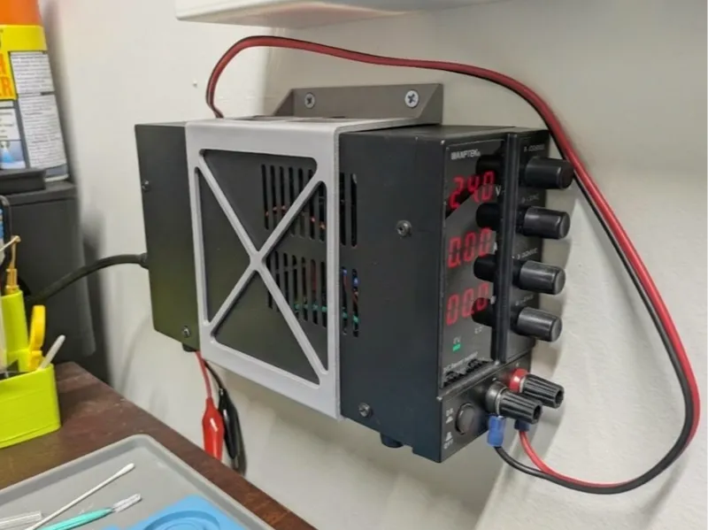 Wall mount bracket for 30V DC bench power supply