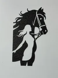 Silhouette murale cheval et jeune fille — photo 3