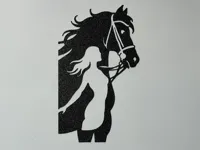 Silhouette murale cheval et jeune fille — photo 2