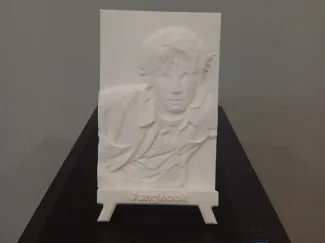 Jungkook portrait in relief with custom easel