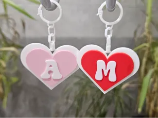 Heart Initials Keychains