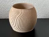 THe Wooden Wave Pot with drain holes 100 mm - single print