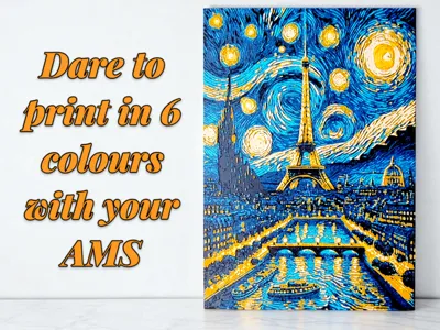 Hueforge - Paris Under a Starry Night by Van Gogh