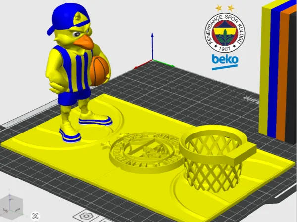 Bougeoir mascotte basket Fenerbahçe (jaune)