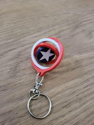 Captain America Shield Gyroscopic Fidget Keyring