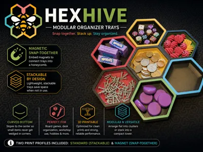 HexHive Modular Organizer Trays
