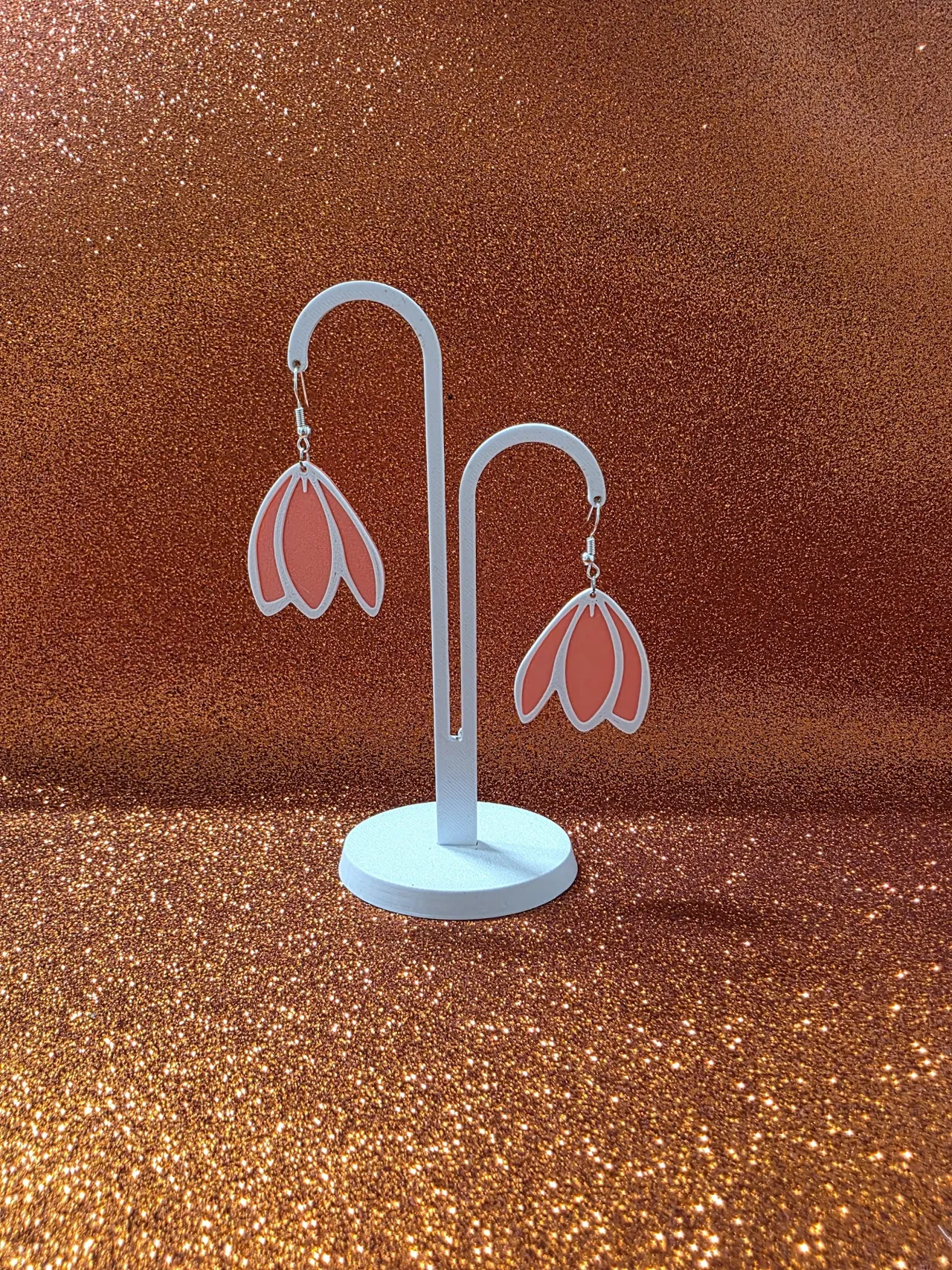 Falling flower earrings view 3