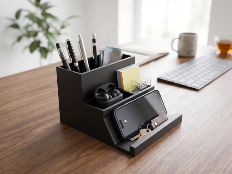 Modern Tiered Desk Organizer & Phone Stand