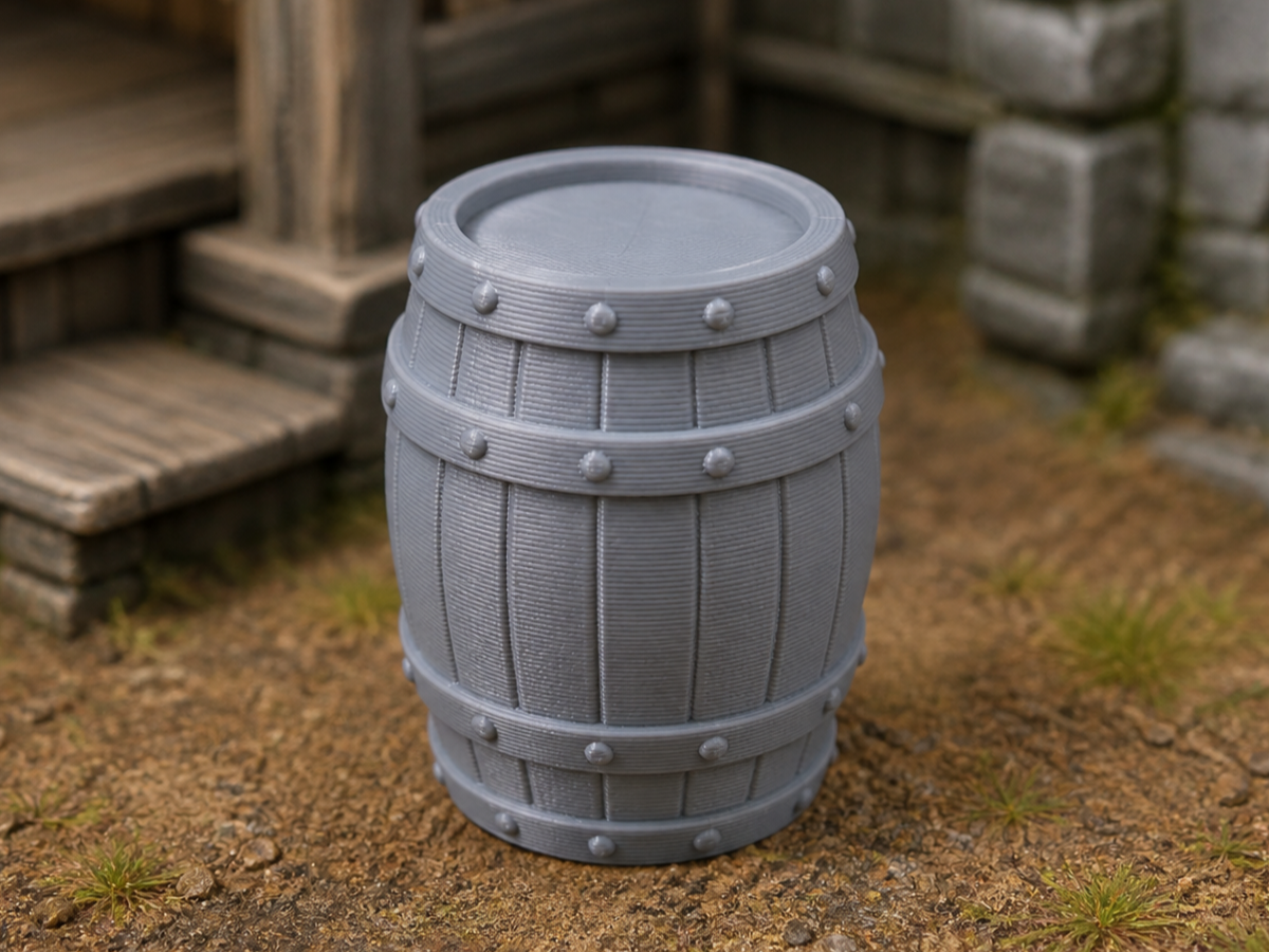 Medieval Barrel – 28mm Scale Terrain Prop