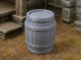 Medieval Barrel – 28mm Scale Terrain Prop