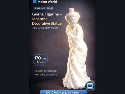 Geisha Girl Figurine – Elegant Display Statue