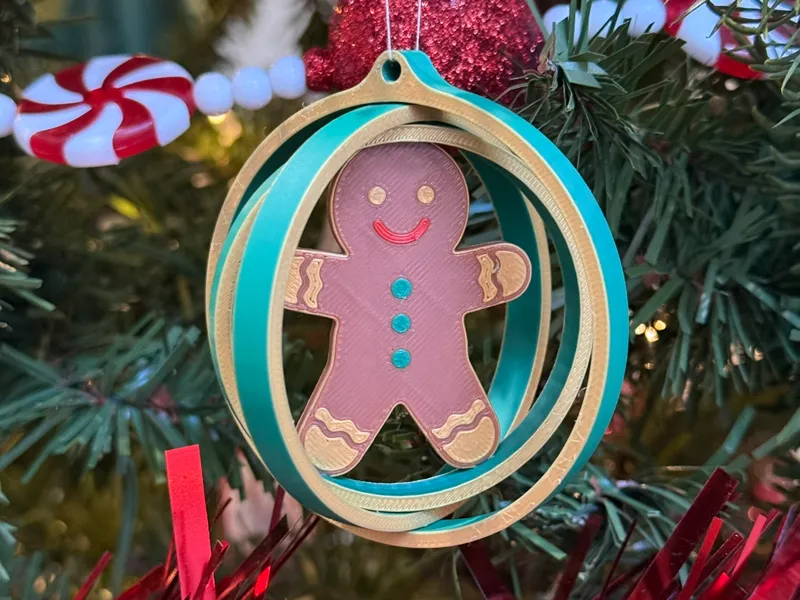 Christmas Bauble - Gingerbread Man - 3Rings