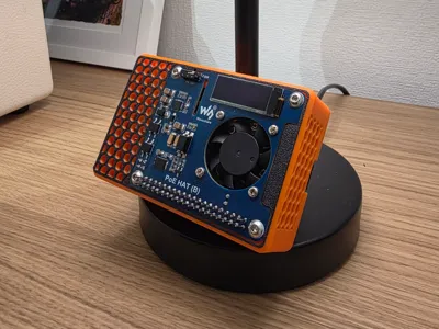Raspberry Pi 4B Case with Waveshare PoE HAT B