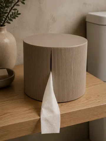 Letrero o emblema decorativo: Japandi Fluted Toilet Paper Dispenser — vista de referencia 2