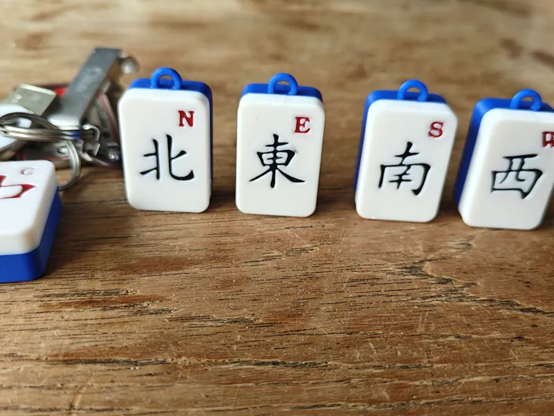 Mahjong tile key chain