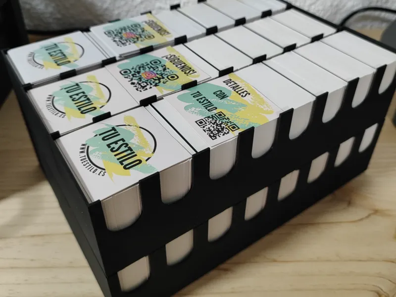 Storage for 55x55 mm business cards