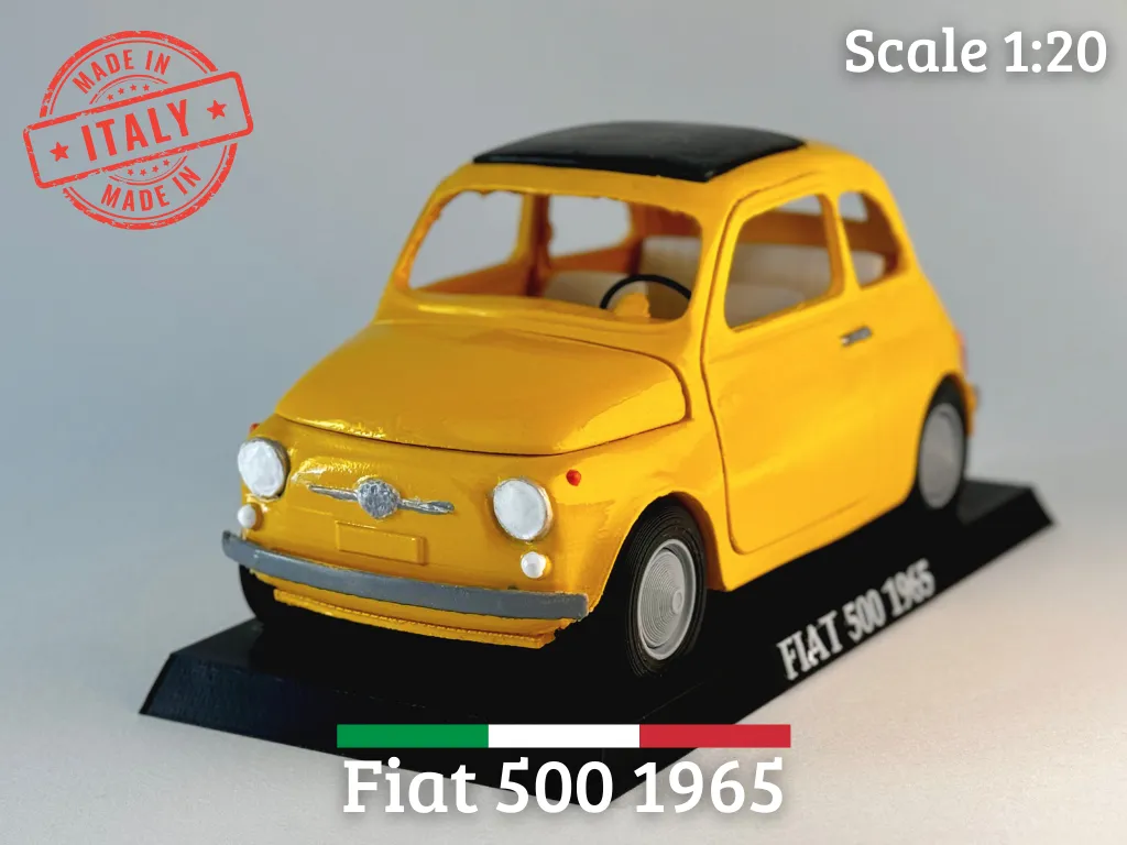 1965 Fiat 500 Model Easy Print Detailed Features view 2