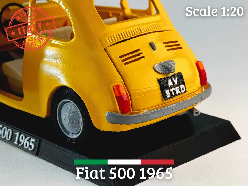 1965 Fiat 500 Model Easy Print Detailed Features view 4