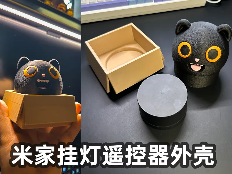 纸箱里的小猫小米米家屏幕挂灯遥控器外壳