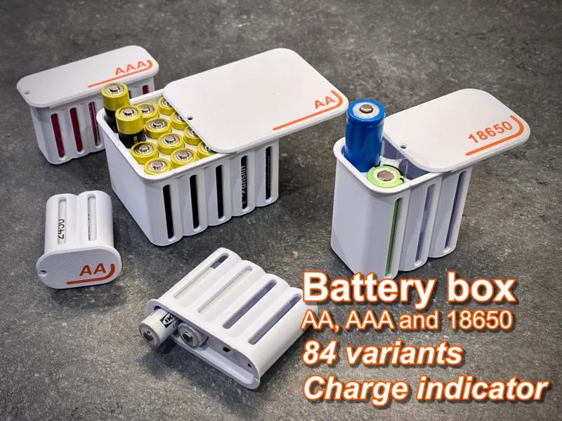 Battery Storage Box - slide&click, indicator