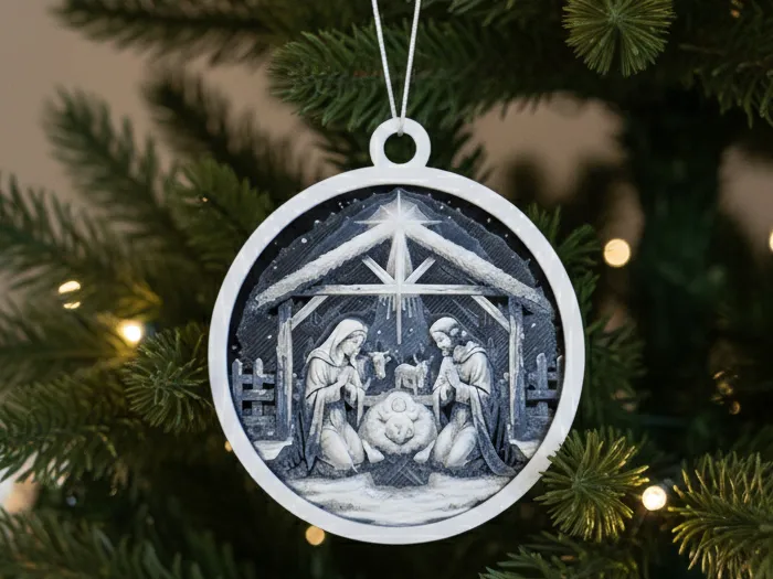 Christmas Nativity scene Ornament - Hueforge