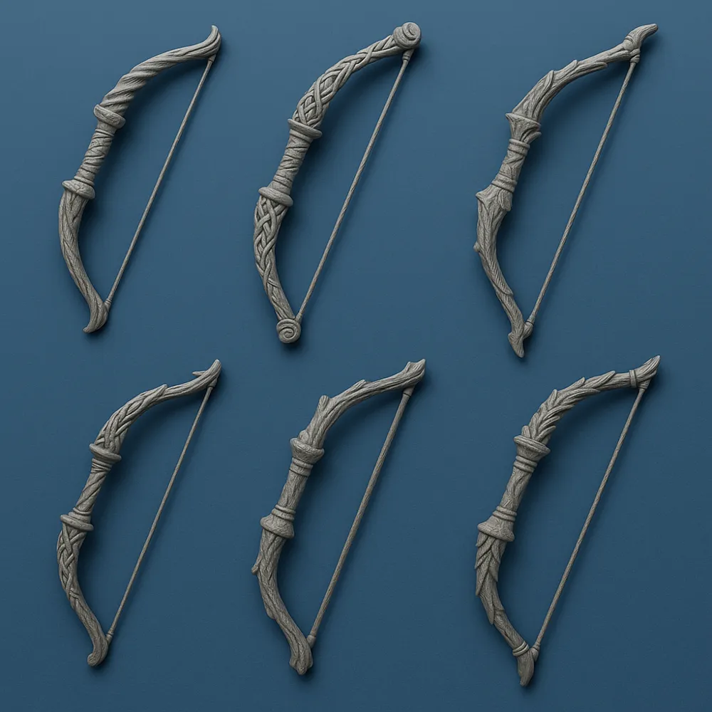 Elven Frame Design Elven Decorative Bow Frame Set - Free 3D Print Model - MakerWorld