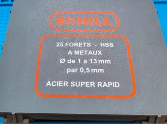 Boite de rangement de forets métaux HSS